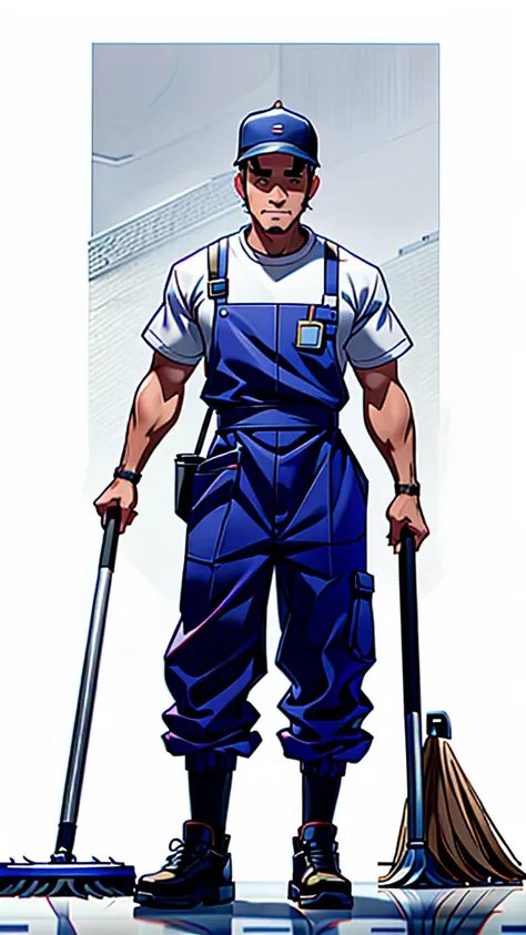 janitor game character on white background