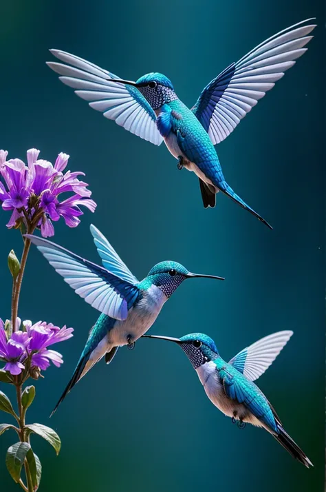 A magical blue hummingbird