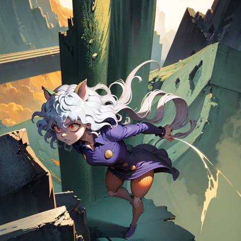 image prompt structure high quality work, pixiv, concept art, create visually stunning wall art featuring neferpitou from the an...