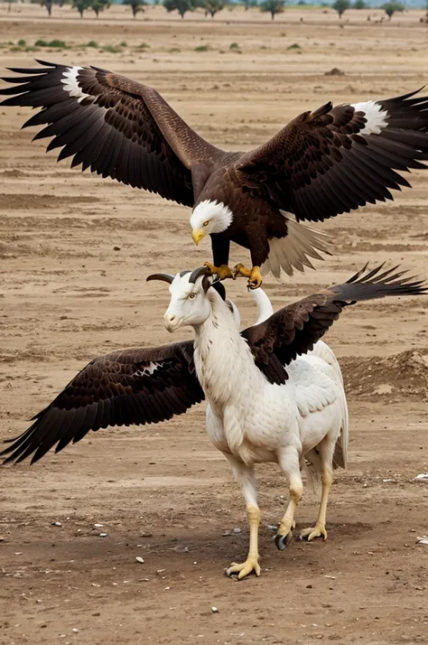 Eagle carrying away a goat