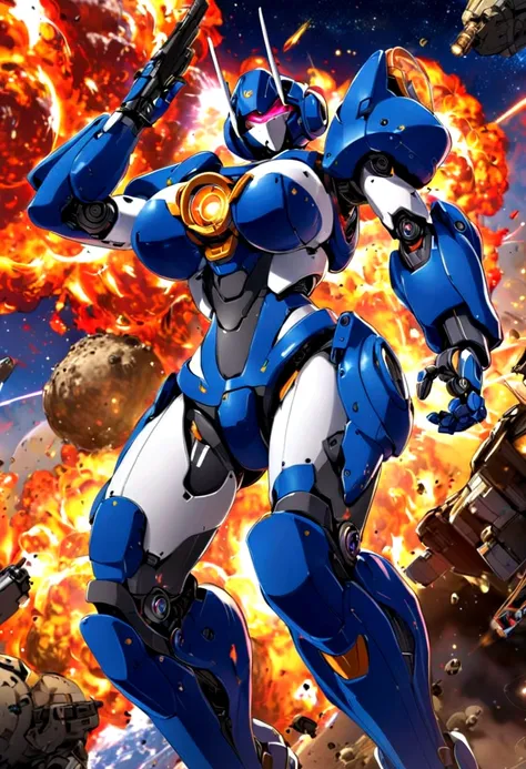 best quality big breasts battle suit robot space Explosion