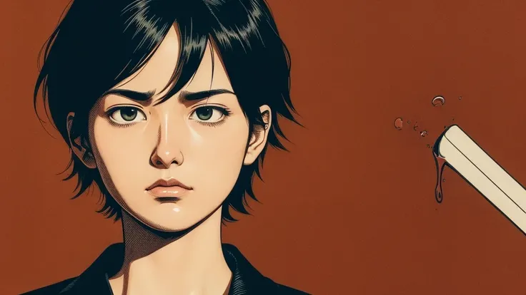 
a close up of a person with a question mark on their face, style of hajime isayama, phoenix wright, like bebop, in style of kentaro miura, the artist is charles burns, to be or not to be, in style of katsuhiro otomo, kentaro miura manga art style, art sty...