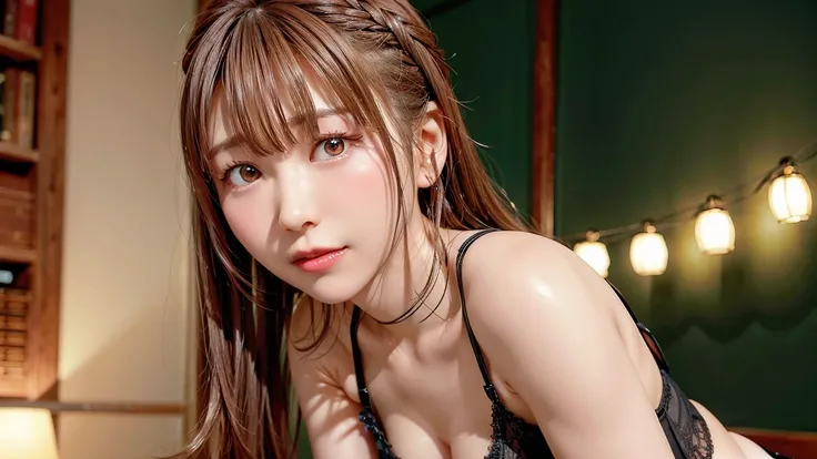 Highest quality, Realistic, Perfect Human Anatomy, Very detailed, Very delicate and beautiful, Raw photo, Professional Lighting, Illumination, Depth of written boundary, Single focus, whole body, Skinny Japanese woman, 30-year-old woman, Brown Hair, Small ...