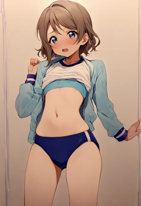 1 girlGirl love live Watanabe You gym uniform bulge buruma  open spread 