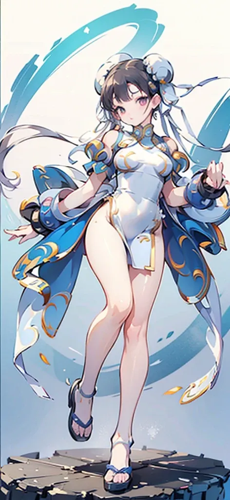 (Chun-Li:1.4),((masterpiece)), ((best quality)), ((ultra detailed)), ((kawaii)), cute, (lovely), ((extremely detailed)), ((8K)), (beautiful), full body,solo,tiny breast