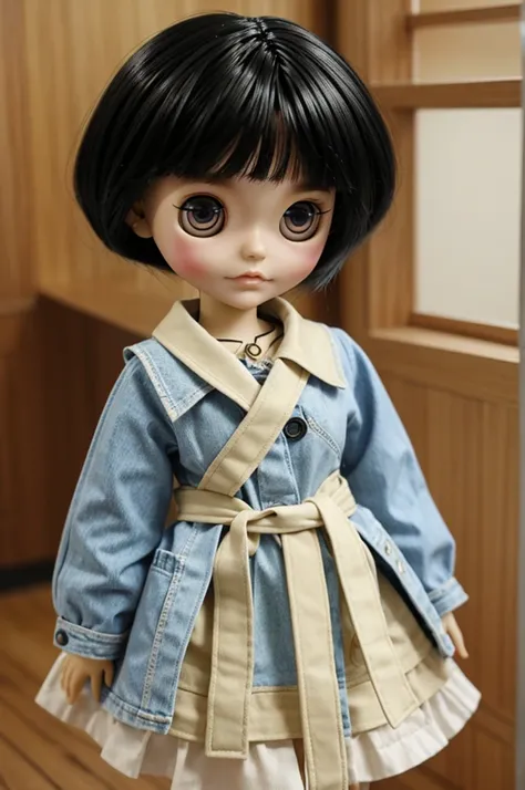 Can u generate a Blythe doll that looks like shizuko from hunter x hunter 
