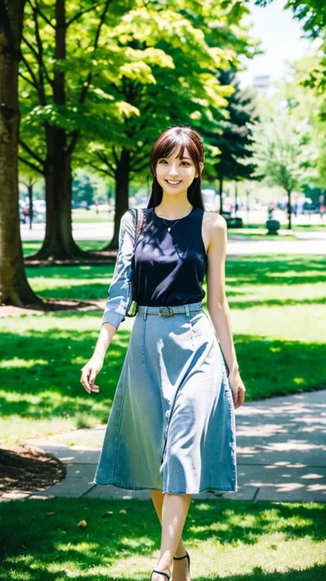 (Highest quality:1.5), (Real:1.4), (Ultra high definition:1.4), (1 Japanese very thin woman in her twenties), (very thin body), skinny face, (Summer Dresses), (Long Length), (very thin woman is standing in the city park), (20s very thin woman is standing w...