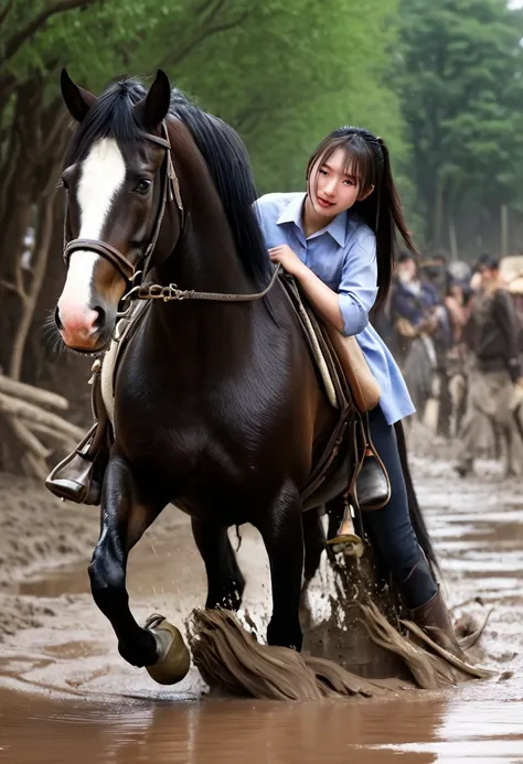 (((masterpiece))),(((Highest quality))),((Tabletop:1.4, Highest quality)), (Realな写真:1.4), 
((1 cute girl knight)),rodeo,
(超High resolution:1.2),, wonderful, Very detailed CG Unity 8k wallpaper, Very detailed, High resolution,draft horse ridden by japanese ...