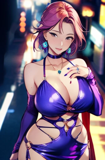 kagami hirotaka style, In the office in the background, night, Looking at the audience, ((Mature Woman)), (NTRGAO), (From above:1.2)
 (2 girls:1.3), Alignment,  yae miko, raiden shogun, Purple eyes, Pink Hair, (Micro Dress), O-ring, rock, (Bodycon), blush,...