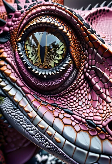 there is (black and white: 1.2) butterfly sitting on the top of the nor of a (pink T-rex: 1.2) dinosaur, a really close up shot, (masterpiece: 1.4) intense details, highly detailed, photorealistic, best quality, highres,16k, [ultra detailed], masterpiece, ...