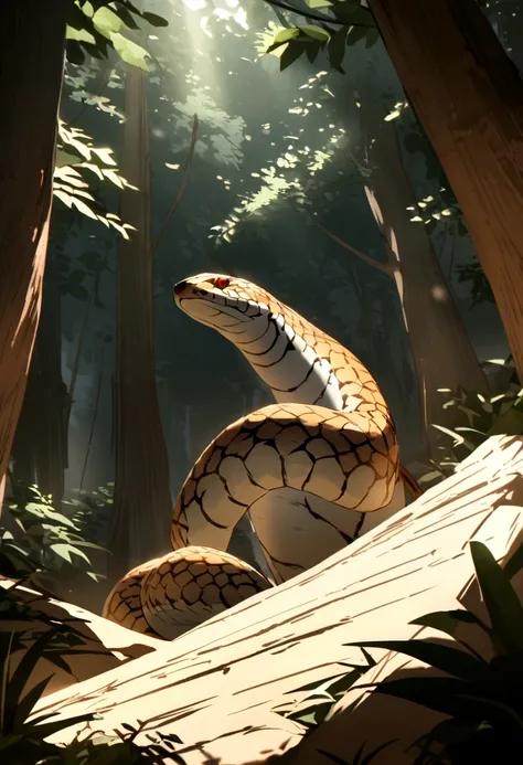 Give a picture of a very large Russells Viper snake.  That will be in the forest in the desert