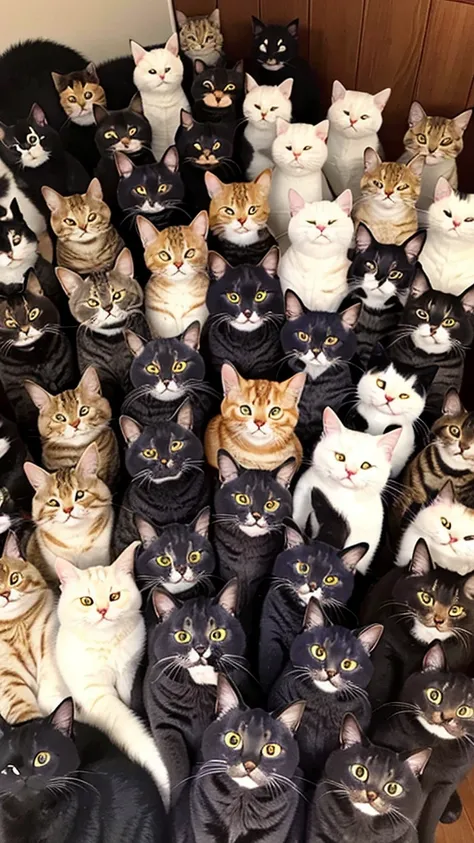 A large number of cats