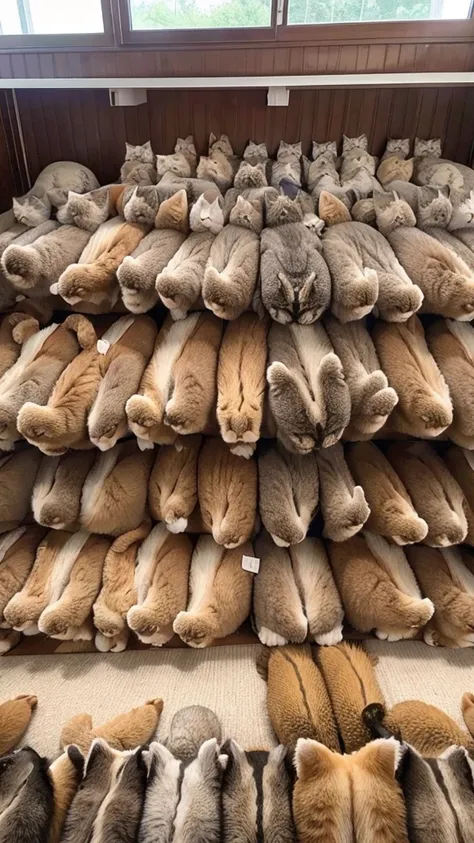 A large number of cats