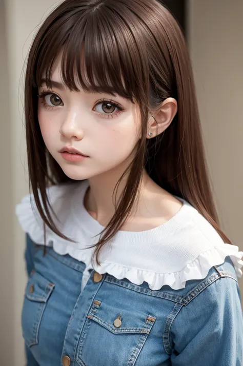 Blythe Doll with brown hair and no bangs 