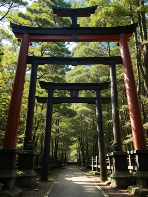 Japanese style　In the dense forest　torii
　Crow