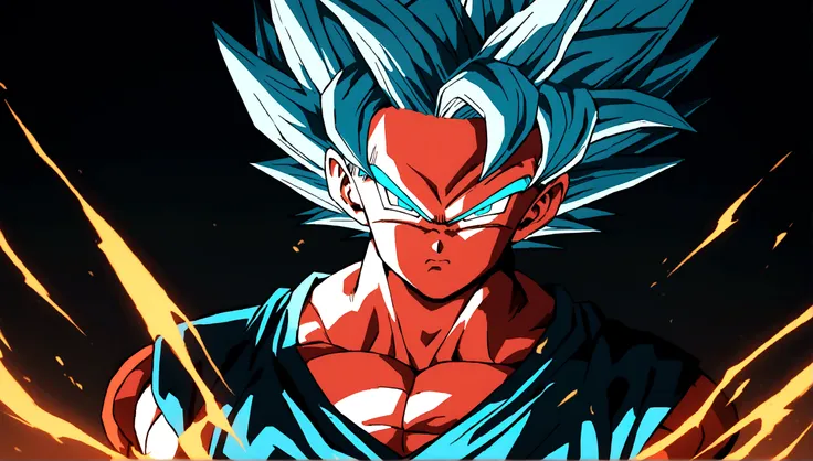 angry goku in super saiyan blue