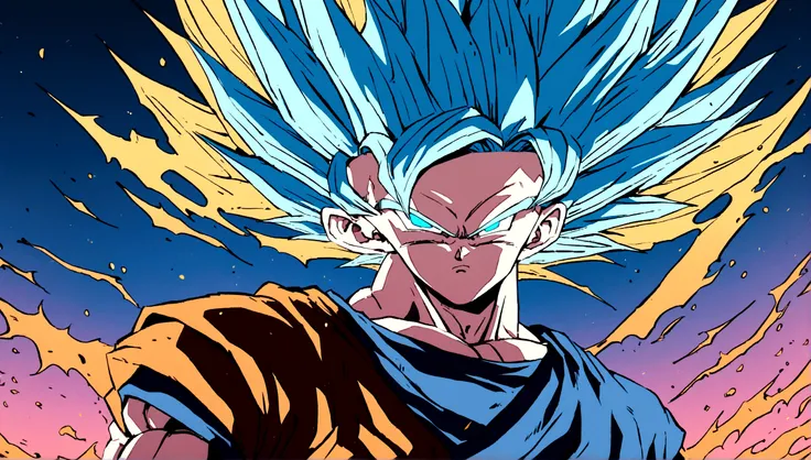 angry goku in super saiyan blue