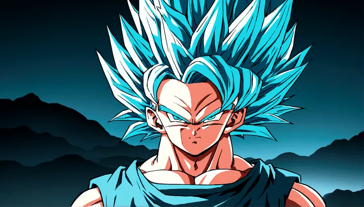 angry goku in super saiyan blue