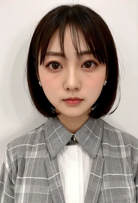 japanese,woman,bob hair,big eyes,round face,uniform