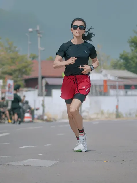 (Best quality,A high resolution,Ultra-detailed,Realistic:1.2),2023 runner, running outfit（promotional poster）。