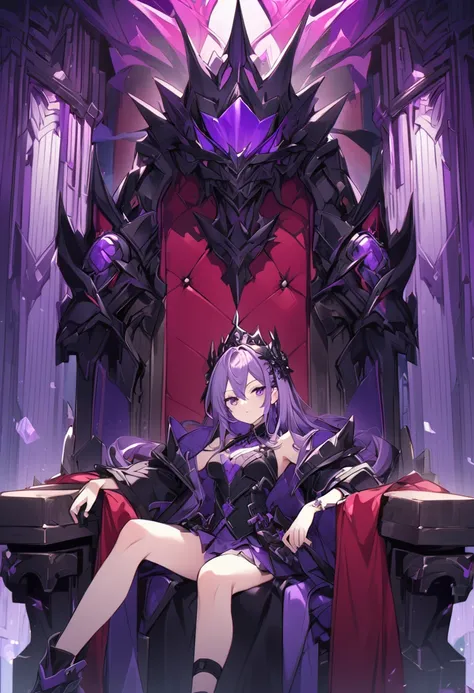 Keito。Purple Eyes。Purple Hair。female。Purple Gun。Throne