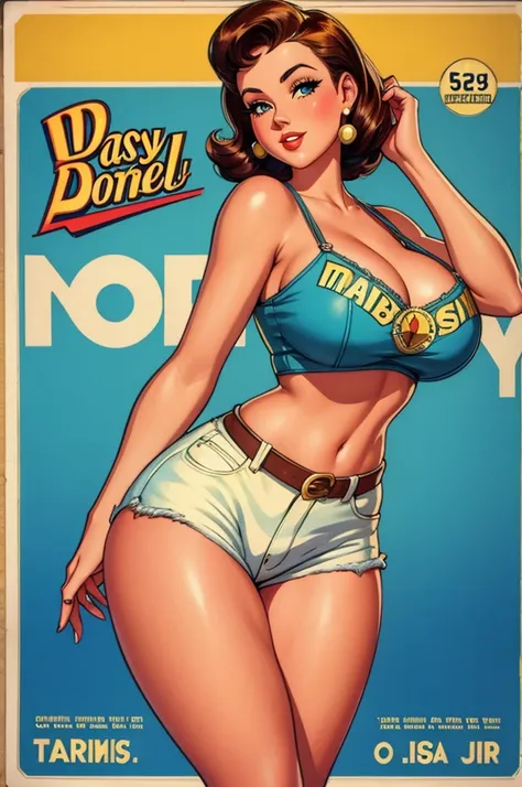 gorgeous woman, vintage pin up, daisy dukes