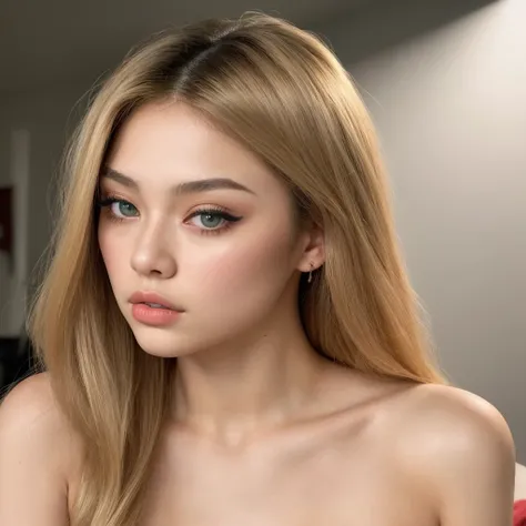 A breathtakingly beautiful and eye-catching 20-year-old, mixed-race Asian and Latina, with a uniquely captivating presence. Her spiced gold blonde hair thick and lustrous is styled into a chic messy bob, accentuating her Barbie-Doll pale diamond face, slim...