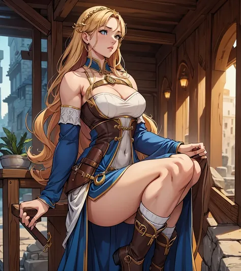 (((Solo character image.))) (((Generate a single character image.))) (((Solo character image.))) (((Generate a single character image.)))Create an alluring and sexy female character for a fantasy setting.  THis is a medieval fantasy setting.  This characte...