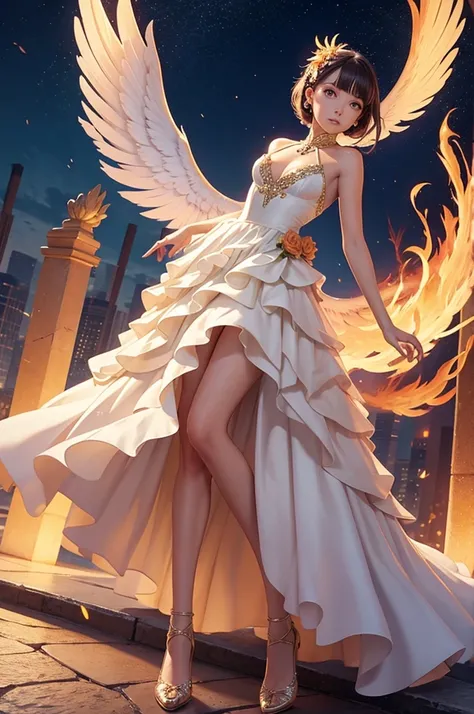 full body, phoenix girl, gala dress