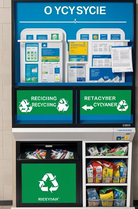 Prototype 6: Interactive Recycling Station Features:

Materials: Plastic containers and touch screen.
Size and shape: A station with several compartments for different types of recycling.
technology: Interactive screen that educates about recycling.
Functi...