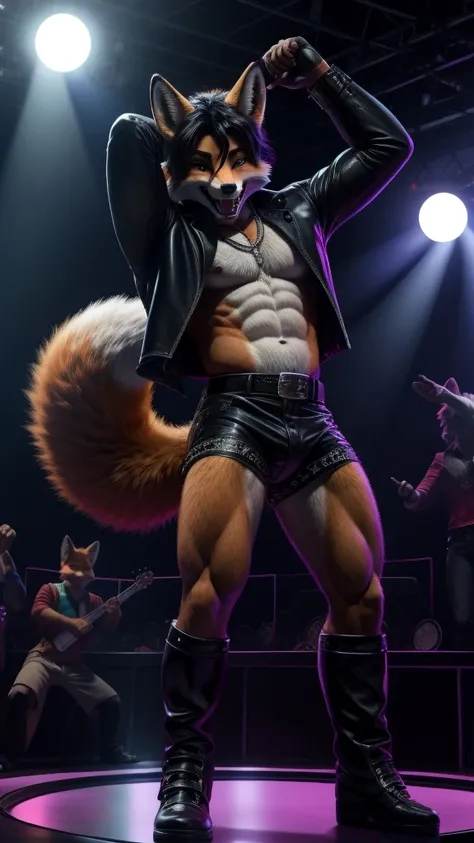 Fox Muscular Dancing to a song by Michael Jackson Beat It 