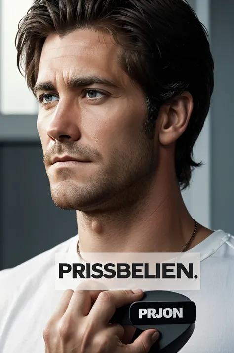 The photo is a promotional image for the Apple TV+ series "Presumed Innocent." It features a close-up of a serious-looking man with short, dark hair and a clean-shaven face. The image highlights his facial features, particularly his intense gaze. The backg...