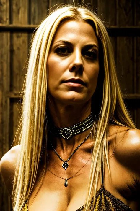 portrait sheri moon zombie in a south texas farmhouse grainy stunning seductive choker