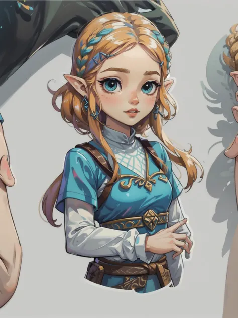 princess zelda, detailed face, beautiful detailed eyes, beautiful detailed lips, extremely detailed face, long eyelashes, upper ...