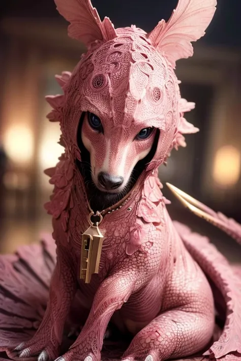 a pink dinosaur toy with a key-wind mechanism on its back, beautiful detailed eyes, beautiful detailed lips, extremely detailed eyes and face, long eyelashes, whimsical, colorful, vibrant, (best quality,4k,8k,highres,masterpiece:1.2),ultra-detailed,(realis...