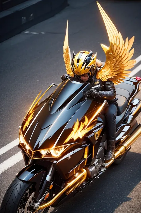 Create a logo with wings and writing between them "Goldwing"