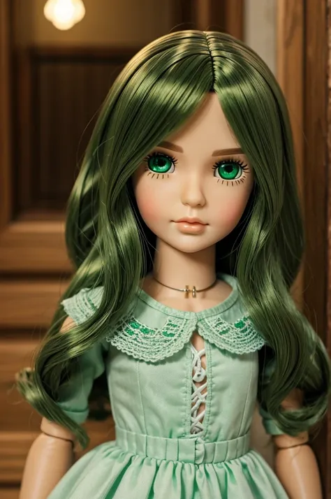 Create a doll with green eyes