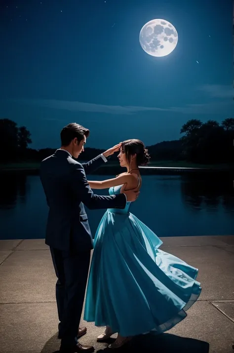 A couple dancing in the moonlight dont show the face and make the theme blueish also the image ratio would be 19:8 for a youtube thumbnail size