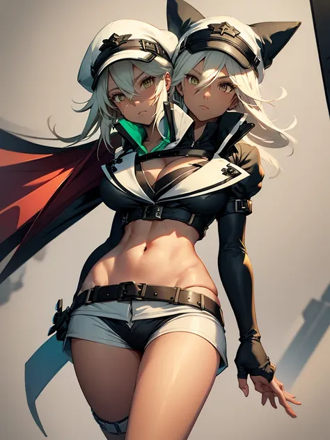 (​masterpiece、top-quality、hight resolution), a detailed illustration of a character from ramlethal valentine (guilty gear) stand...