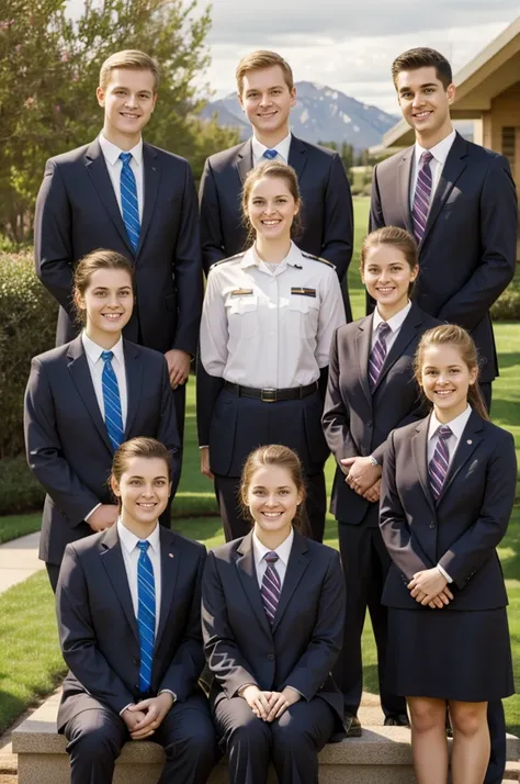 Perfect Mormon missionary elders and sisters 