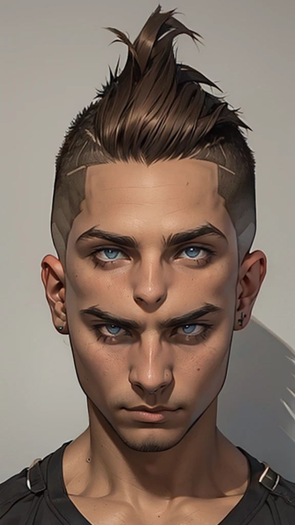 ((( concept art  ))),human male 21 year old,  skin , brown undercut hair, face focus