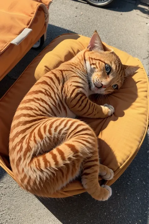 Orange cat lying down