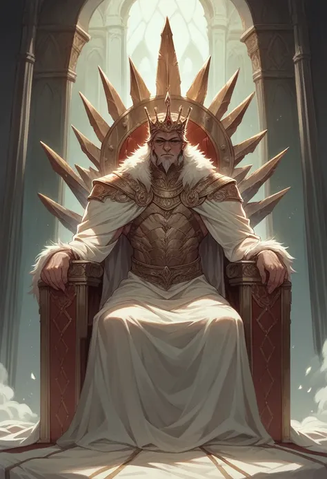 A magnificent king sitting on the throne, European,detailed face