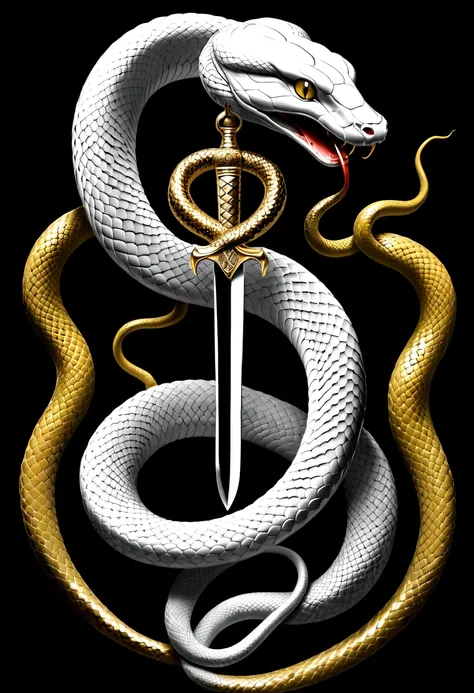 A religious symbol: A snake coiled around a venomous dagger.
