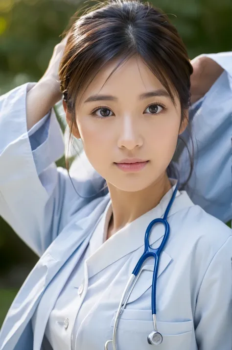 ((Highest quality)), ((masterpiece)), (detailed),Perfect Face,Japanese,Female doctor,White