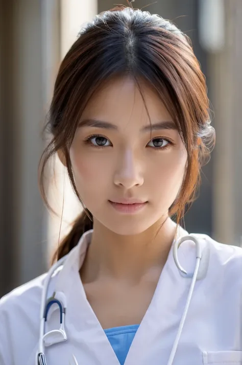 ((Highest quality)), ((masterpiece)), (detailed),Perfect Face,Japanese,Female doctor,White