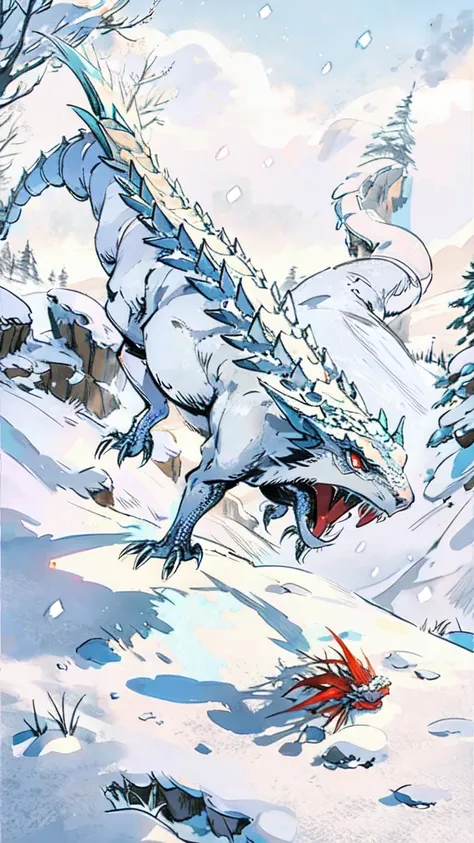  A snow ambient with a dragon