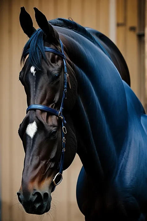 Blue and black horse