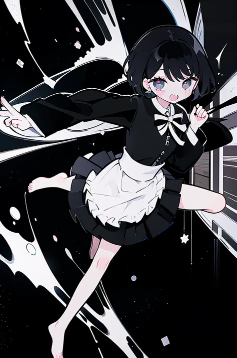 
masterpiece, Highest quality, High Resolution, One Girl, solo, whole body、Maid, black eye, Black Hair, Long sleeve、 Laughter, skirt,[[Healed finger]], [[[[multiple limbs]]]]