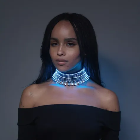 full body photo of woman wearing a choker, bright lighting, 4k, high res,